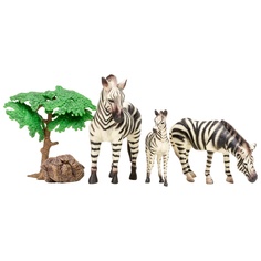 Фигурка Masai Mara Мир диких животных , Семья зебр, 5 предметов