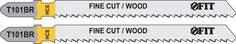 Пилки для лобзиков по дереву, 100/74/2,5 мм (T101BR), 2 шт. FIT 40949 F.It