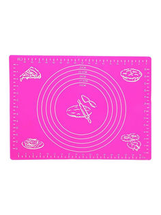 Силиконовый коврик для раскатывания теста, 70х50 см (Малиновый ) No Brand