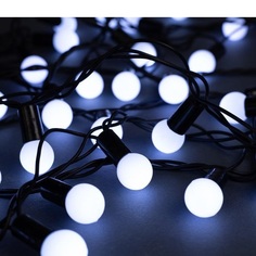 Световая гирлянда новогодняя Luazon Lighting шарики 671565 10 м белый холодный