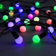 Световая гирлянда новогодняя Luazon Lighting шарики 671566 10 м разноцветный