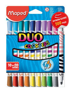 Фломастеры COLOR PEPS DUO двусторонние 10шт/20цв. MAPED