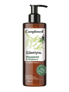 Шампунь для поврежденных секущихся волос Compliment ECO BEST макадамия & моринга 380 мл