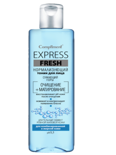 Нормализующий тоник для лица сужающий поры Compliment Express Fresh 250 мл