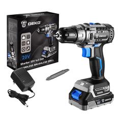 Акк. безударная дрель-шуруповерт бесщеточная DEKO Sharker 20V, 20В, 1*2.0Ач
