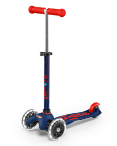 Трехколесный самокат Mini Micro Deluxe LED Темно-синий MMD118