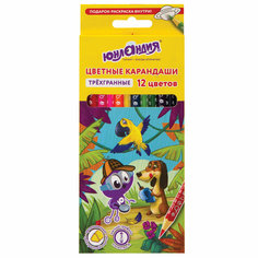 Карандаши цветные Юнландия 181680 12 цветов с раскраской