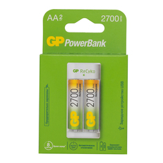 Зарядное устройство + аккумуляторная батарейка GP АА 2700 mAh, 2 шт