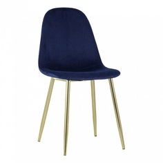Стул Валенсия, велюр синий NEW, золотые ножки Stool Group
