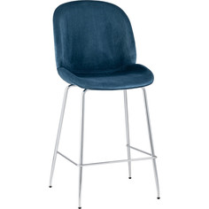Стул полубарный Турин со спинкой, бархат маренго, хромированные ножки Stool Group