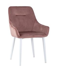 Стул Диана, велюр пыльно-розовый (ножки белые). Сиденье Stool Group