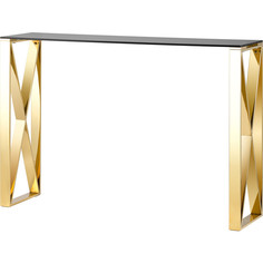 Консоль КРОСС 115*30, стекло smoke, сталь золото Stool Group