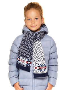 Шарф детский Scandica, Astrid, белый/ярко-синий, One Size