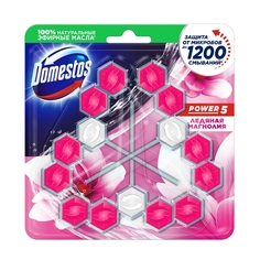 Сменный блок Domestos Power 5 Trio Ледяная магнолия, для очищения унитаза, 55 г х 3 шт