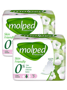 Гигиенические прокладки Molped Pure & Soft Long 2 упаковки по 7 шт