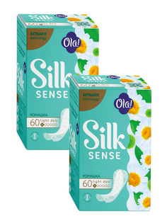 Комплект Ola! SILK SENSE LIGHT прокладки стринг-мультиформ Ромашка 60 шт/упак.х2 уп.