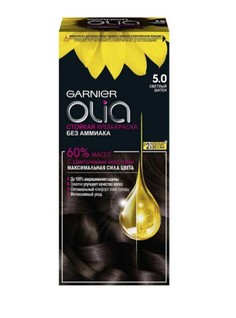 Крем-краска для волос Garnier Olia стойкая без аммиака 5.0 Светлый шатен 112 мл