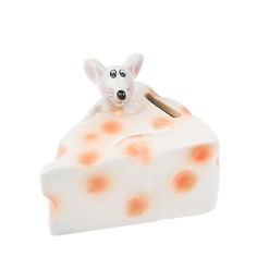 Фигурка декоративная (копилка) Мышь на сыре 9*7,5*7см.) Код: 5750537 Monte Christmas