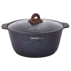 Кастрюля-жаровня "Granit ultra" blue 5л стеклянная крышка жгг51а Kukmara