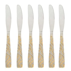 Набор столовых ножей 6 штук Золотой завиток l=22см. 9902503 ENS GROUP