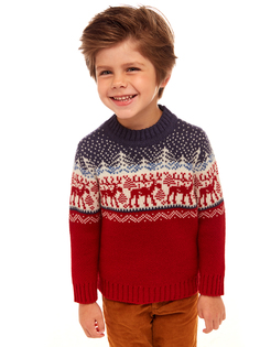 Джемпер детский Scandica Forest темно-красный р. 98-104