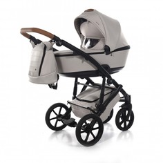 Коляска 2 в 1 Junama Diamond Space JS-02 (бежевый/черная рама)