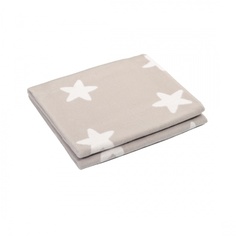Одеяло Ермолино байковое Жаккард 100х140 см., 100% хлопок, звёздочки, цвет светло-серый