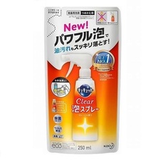 Пена-спрей KAO для мытья посуды без губки с ароматом апельсина 250 мл. сменная упаковка КАО