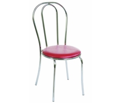 Стул для кафе и ресторанов Дебют Венский хром Искусственная кожа К 038 (розовая)