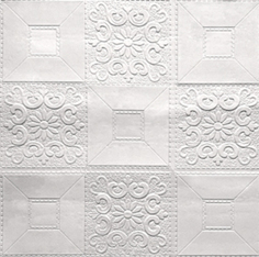 Панель самокл 3D вспененный ПЭТ "Белая плитка с узорами" 70х70см (5шт в упак./2,45 кв.м.) Grace