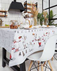 Скатерть на стол из рогожки "Всё себе" Шеф повар 150 х 120