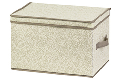 Короб складной для хранения 38х25х25 см "Розы на бежевом" 2 ручки El Casa