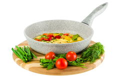 Сковорода глубокая 22 см Elan Gallery ГАРМОНИЯ ВКУСА Серый агат, несъёмная ручка