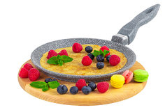 Сковорода блинная 20 см Elan Gallery ГАРМОНИЯ ВКУСА Серый мрамор, несъёмная ручка