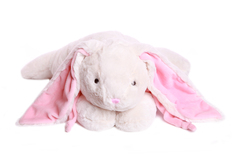 Мягкая игрушка Lapkin Кролик 45 см белый/розовый