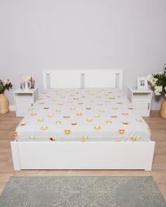 Простыня на резинке, бязь "Всё себе", Эмодзи, Размер: 140 х 200