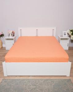 Простыня на резинке из перкаля "Всё себе", Абрикос, Размер: 160 х 200