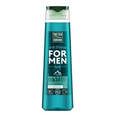 Гель для душа Чистая Линия For Men 3 в 1 , мужской, 400 мл