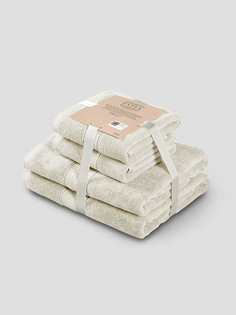 Комплект полотенец Мартос Экрю 50Х80-2/70Х130-2, 100% Хлопок, 500 Г/М2 Estia