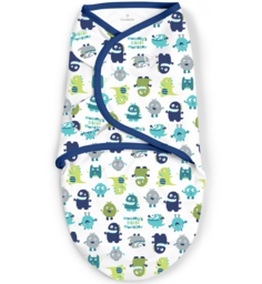 Конверт Swaddleme синий/монстрики2, 54580 размер S/M Summer Infant