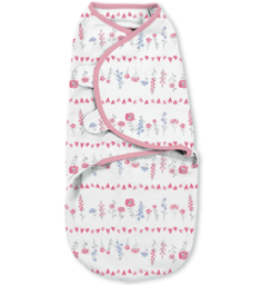Конверт Swaddleme розовый/цветочки, 58353 размер S/M Summer Infant
