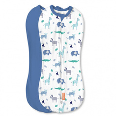 Конверт на молнии SUMMER INFANT Swaddlepod (2 шт.), сафари/синий 59133