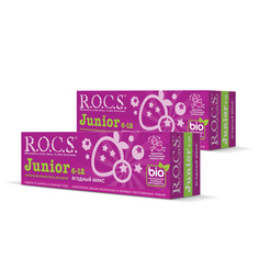 Зубная паста для детей 6-12 лет R.O.C.S. JUNIOR ЯГОДНЫЙ МИКС, 74 гр (в наборе 2 штуки)