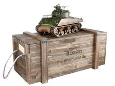 Р/У танк Torro Sherman M4A3, 1/16 2.4G, ИК-пушка, деревянная коробка