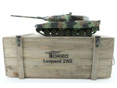 Р/У танк Taigen 1/16 Leopard 2 A6 (Германия) САМО 2.4G RTR, деревянная коробка Torro