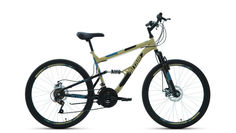 Горный велосипед ALTAIR MTB FS 26 2.0 disc 2021 рост. 16" бежевый/черный