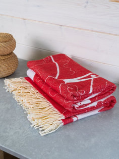 Плед хлопковый красная кошка 140х200 Mr.Pled