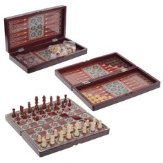 Игра настольная 3 в 1 Шахматы, шашки, нарды, 40x20x6 см РемекоКлаб 758913