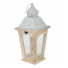 Подсвечник-фонарь Светлое дерево бежевый деревянный 17 х 17 х 40 cм No Brand