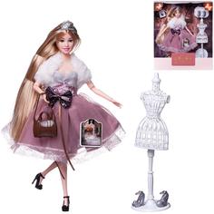 Кукла ABtoys Королевский прием с диадемой, в платье с мех. накидкой, 30см PT-01641